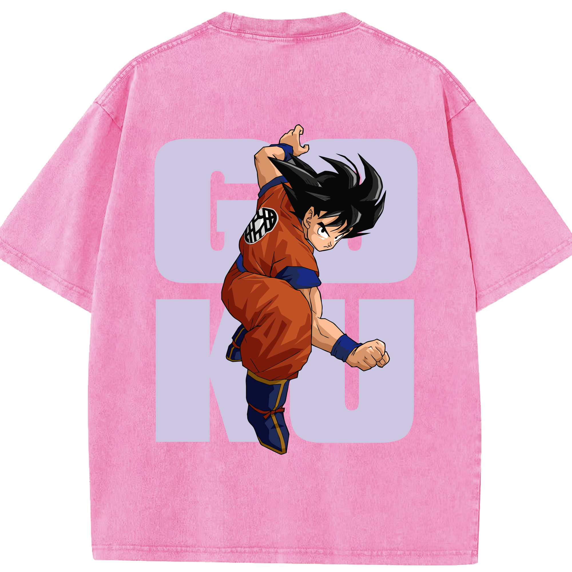 （画像用） ドラゴンボール 孫悟空（そん ごくう）Son Goku カカロット DRAGON BALL Kakarotto 綿100% ヴィンテージ風 半袖Tシャツ（背面プリント）